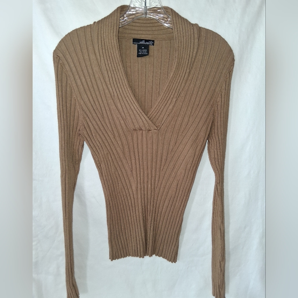 Vintage Willi Smith Camel V-Neck Sweater